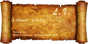 Lohner Viola névjegykártya